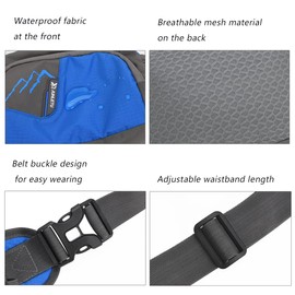 Hiking Waist Pack with Water Bottle Holder Dog Walking Sports Bag for Women and Men Fishing Running & Dog Walking (Black and Grey)