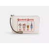 Coach CU196 Corner Zip Wristlet With Boardwalk Graphic Chalk Multi