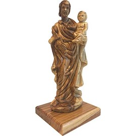 Holy Land Market Saint Joseph - Olive Wood (23cm or 9 inches Tall)