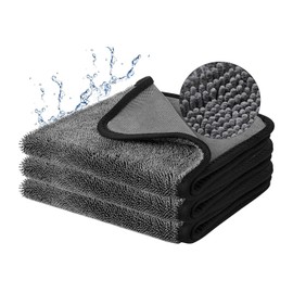 Pack of 3 Microfibre Car Cloths, 60 x 40 cm,Large Microfiber Car Drying Towel, Ultra Absorbent Microfiber Cleaning Cloth for Cars, No Streaks, Scratches, or Water Spots for SUV, Trucks, and Boats