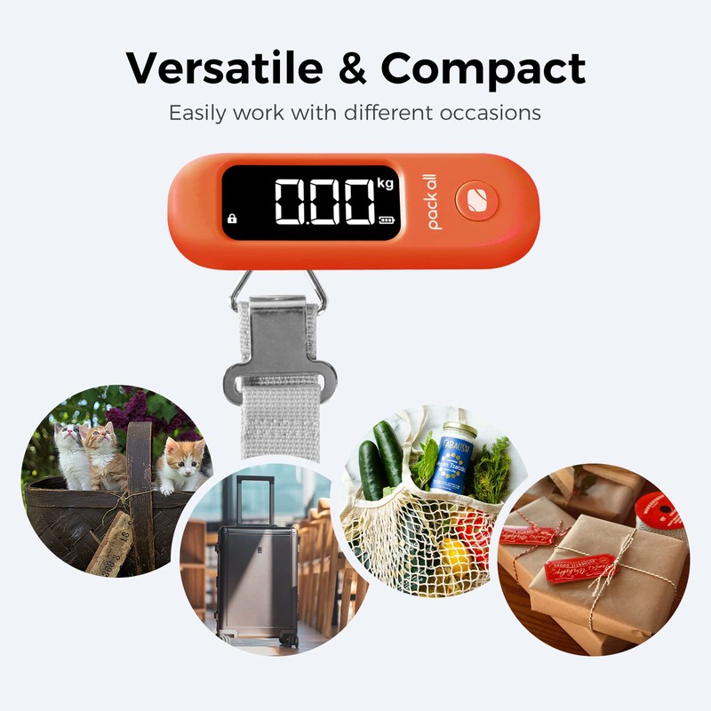 pack all 110 Lbs Luggage Scale, Digital Handheld Baggage Scale,