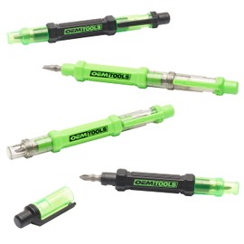 OEMTOOLS 22537 6 Way Pen Screwdrivers 4 Pack, Portable Multipurpose Screwdriver Pen Tool, Double Ended Pocket Pens, Black and Green