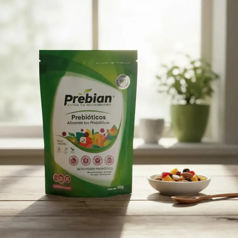 Prebióticos en Polvo Sin Sabor 150g Sin Gluten Fibra Vegana