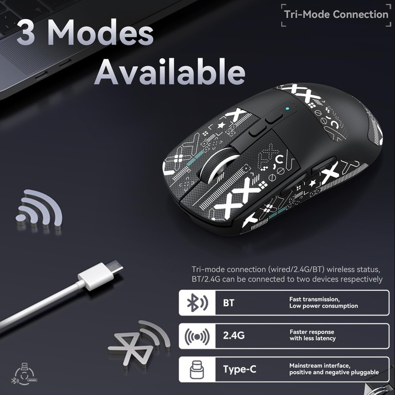 ATTACK SHARK X6 Lightweight Wireless Gaming Mouse with RGB Backlight