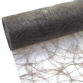 Sizoweb Table Runner - 25 Metre Roll + 100 Decorative Stars in Silver Free (30 cm Wide, Anthracite/Taupe)