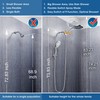 7.5" Dual Rotatable Shower Head with Handheld Combo, 9 Spray