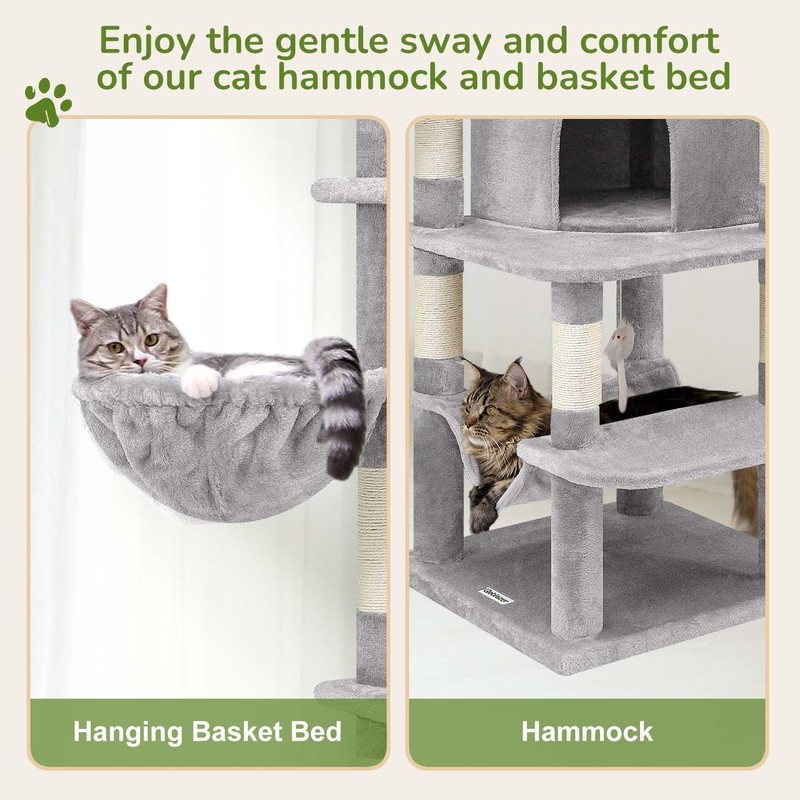 Globlazer Corner Cat Tree Tower for Indoor Cats, 51in Multi-Level
