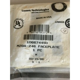 Lucent Technologies 106674450 M28A-246 Faceplate Double Gang 8 Port Ivory