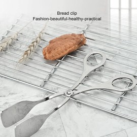 Scissor Tongs, Stainless Steel Buffet Serving Utensils Party Catering Tongs Multipurpose Gripper Bread Clip Steak Clamps Cooking Kitchen Salad Servers Flipping Food Tool with Comfort Grip Handle