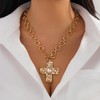 ONBRIG Chunky Gold Necklace Trendy Big Cross Necklace for Women