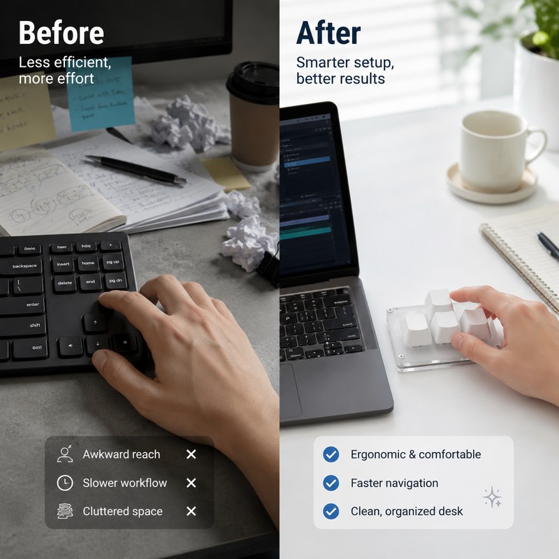 4-Key Mini USB Keypad for Desktop Shortcuts – Programmable Arrow