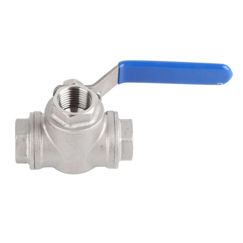 Stainless Steel SUS304 Pipe T Port Ball Valve Three Way