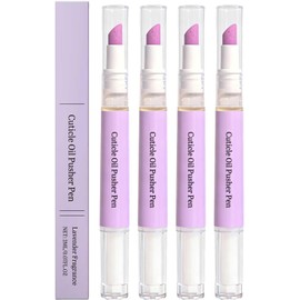 Lápiz de aceite para cutículas con empujador de cutículas de cerámica, lápiz para el cuidado de las uñas para remover padrastros y reparar cutículas, lápices aceites removedores cutículas suave (4PC)