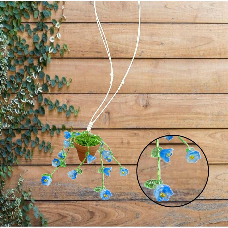 Cute Handmade String of Beads Plant Hanging for Car Accessories,