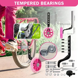 HAWENS HAWENS Bike Training Wheels Mute Flash Wheels with Adjustable Bicycle Stabilizer Mounted Kit Compatible for 12 14 16 18 20 inch Single Speed Bike