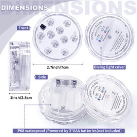 Hortsun 16 Pack Submersible LED Lights with Remote Waterproof Pool Underwater LED Light Battery Operated Bathtub16 Color Changing Lamp for Tub Pool Pond Vase Aquarium Decoration