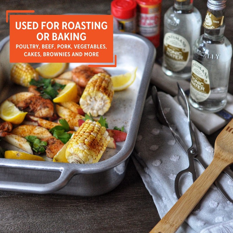 IMUSA 13.5x10in H. Cajun Cast Aluminum Roaster/Baking pan