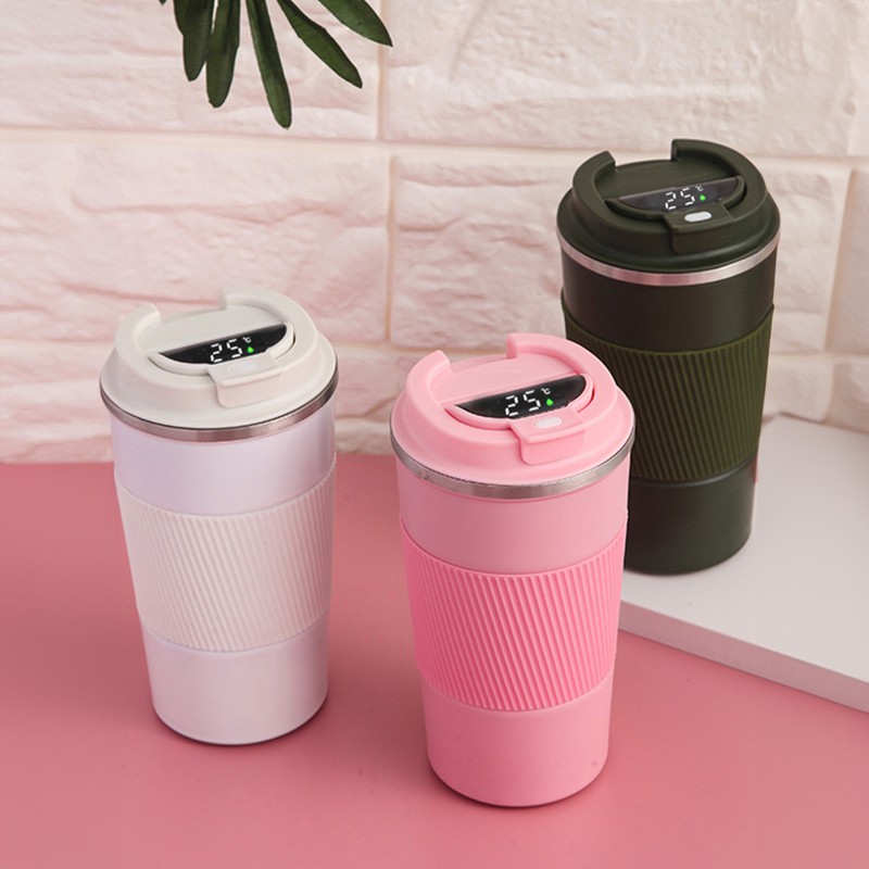 Vacuum Insulation Cup 304 Stainless Steel Simple Portable Temperature Display
