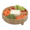 MobileVision Bamboo Serving Platter for Entertaining, Four Compartments & Easy