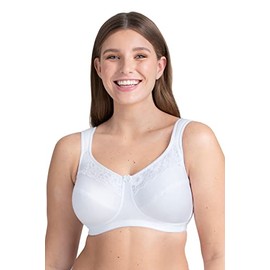 Miss Mary of Sweden Cotton Now Non-Padded Non-Wired Minimiser Bra Flat Cups, White