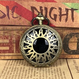 JIEXUAN Black Obsidian Scrying Mirror, Obsidian Feng Shui Mirror, Witches Mirror Presents, Witchcraft kit Divination Tools (Pocket Watch-8)