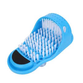 Simple Foot Cleaning Slippers, Shower Foot Scrubbing Slippers with Suction Cup Base, Shower Foot Cleaning Brush Bath Shoes, Exfoliating Foot Spa Massager Slippers, Gifts for Men and Women, Blue