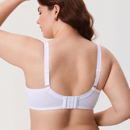 DELIMIRA Women's Beauty Lace Non Padded Minimiser Full Figure Underwire Bra White 42B
