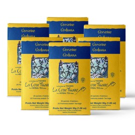 La Courtisane Verbena Herbal Tea, Kosher, Gluten-Free, 6 Packs of 20 Teabags (120 Teabags Total)