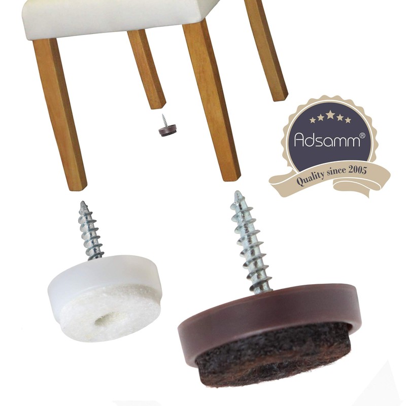Adsamm® 16 x felt glides with screw / brown /