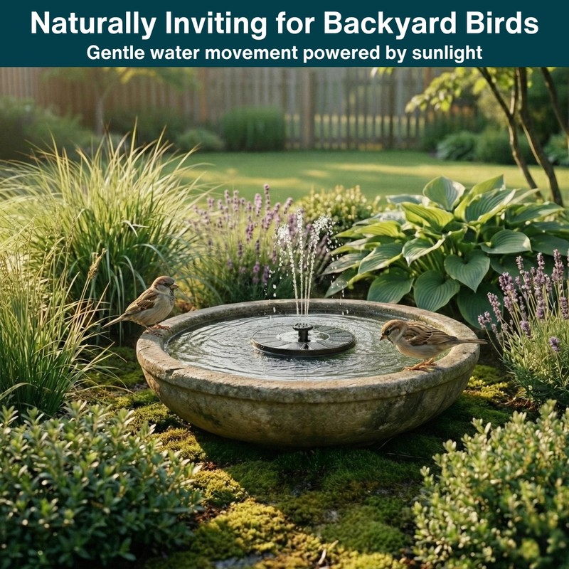 AUSTRAM Solar Fountain for Bird Bath 3W with 6 Spray