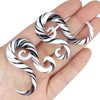 YOFANST Glass Clear Swirl Spiral Taper Plugs with Black Stripe