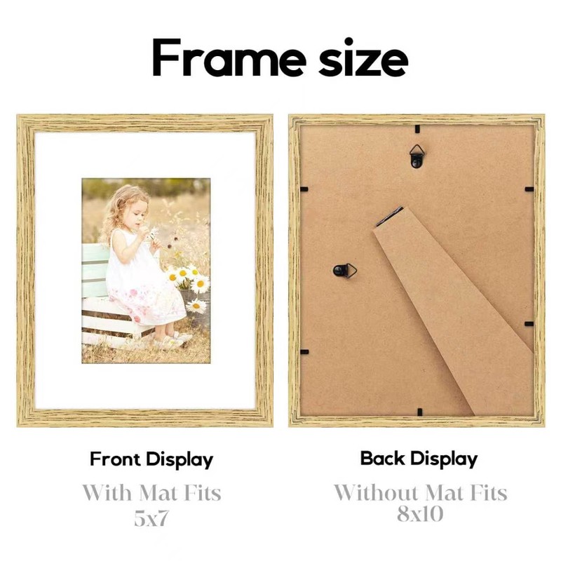 Veelot 6 Pack 8x10 Frames, Mat for 5x7 Photos, Shatter