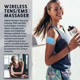 SIMUSI Wireless Tens Unit Muscle Stimulator, 18 Modes Electronic Stimulator Physical Therapy Tens Machine for Foot, Shoulder, Neck, Sciatica and Back Pain Relief, Controlled via App or Remote