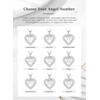 CELESTIA Sterling Silver Heart Necklace for Women with Angel Number