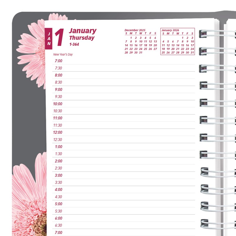 Brownline® 2026 Pink Essential Daily/Monthly Planner, Appointment Book, 12 Months,