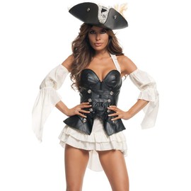 Starline Women's Black Pearl Sexy Pirate Costume Set, Black, Medium