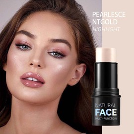 Contour, Highlight, and Blush Stick Set - 3pcs with Brush, Long-Lasting Formula, Waterproof, Lightweight, Multi-Stick Face Makeup Ideal for All Skin Types