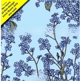 Set of 2 Individual Decoupage Paper Party Napkins Mixed Media SWEET BLUE FLOWERS Decor Luncheon Beverage Christmas Series Napkin for a Birthday, Holiday, Wedding, Cocktail Party