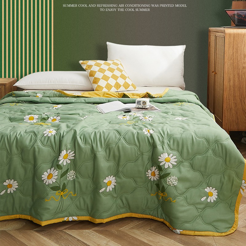Summer Blanket Polyester Fiber Washable Skin Friendly Summer Quilt Thin