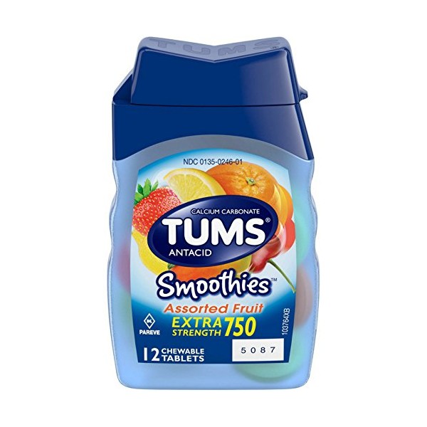 TUMS Smoothies Tablets Assorted Fruit 12 ct