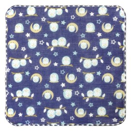 Maeda Zetaou, Washoko Gazetaeru Moonlight Owl Navy Blue, Size: Approx. 9.4 x 9.4 inches (24 x 24 cm)