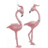KURT ADLER SET OF 2 RESIN 6.25" MILLENNIAL PINK FLAMINGO XMAS ORNAMENTS E0237