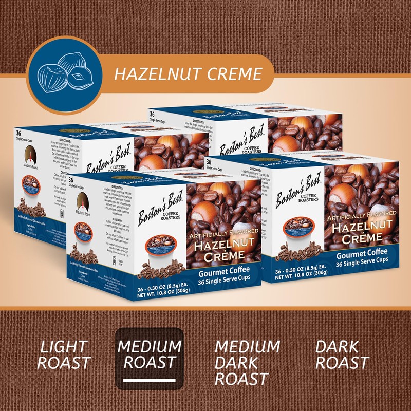 Boston’s Best Coffee - Hazelnut Creme Flavored Coffee, Delicious Gourmet