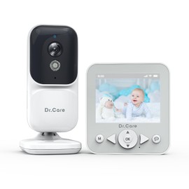 Dr.Care NeoView Baby Monitor with Camera and Night Vision, 2.8” Screen 1500mAh, 2-Way Audio, 300m Range, VOX Mode, Temperature Sensor, Lullabies, Belt Clip (1 Camera + 1 Monitor)