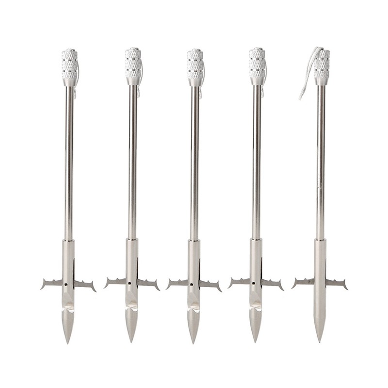 5PCS Stainless Steel Bow Fishing Arrowheads Slingshot Catapult Dart Tips