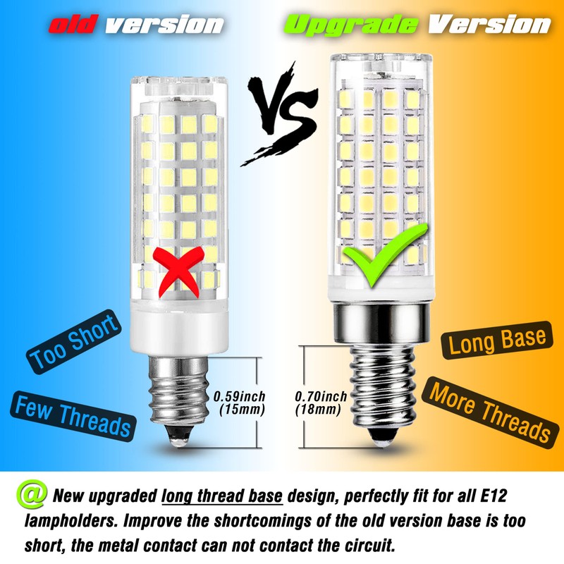 ALIDE E12 75 Watt Replacement LED Candelabra Bulbs C7,6000K Daylight