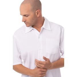 Chef Works Men's Cool Vent Cook Shirt, White, Large