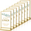 Smarpau 8 Pack Acrylic Sign Holder 5x7 Gold Table Number
