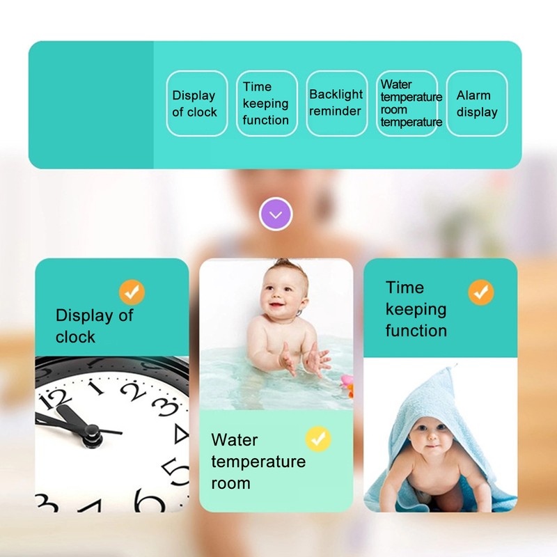 Baby Water Thermometer Starfish Clock Timing 3 Color Light Floating