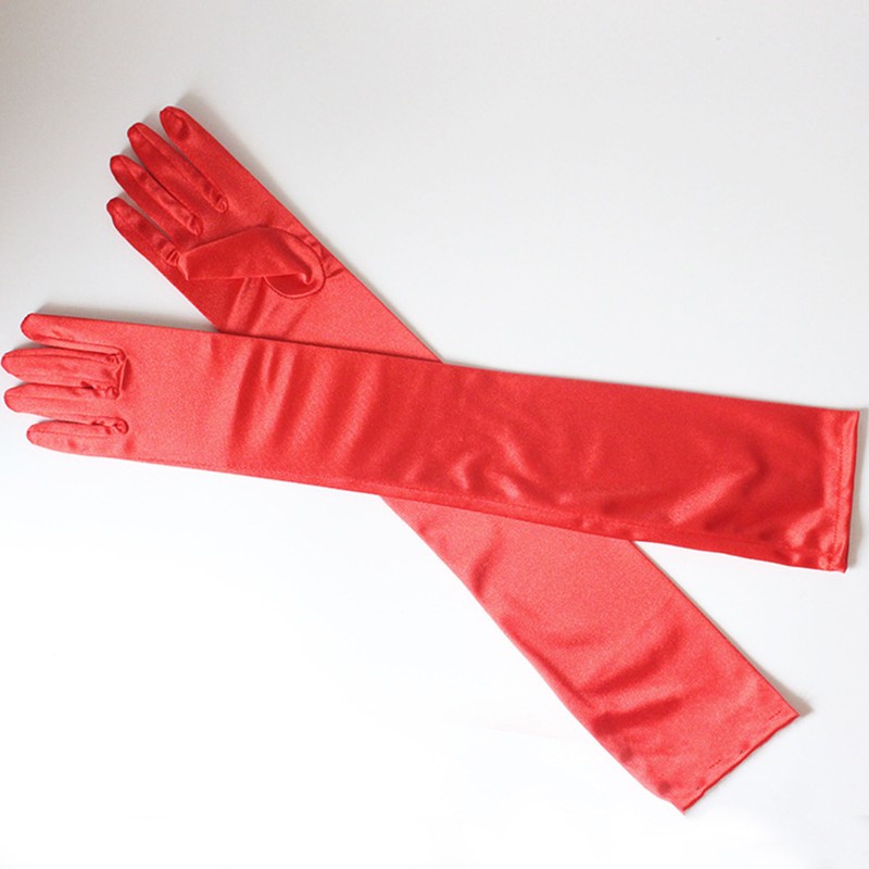 Long Satin Gloves Fashionable Stretch Long Evening Opera Satin Gloves